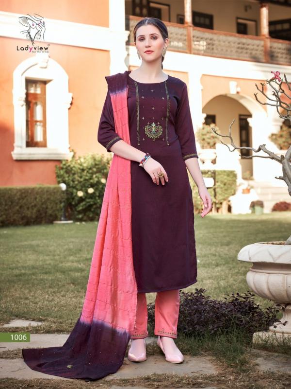 Ladyview Geet Designer Silk Ethnic Wear Readymade Salwar